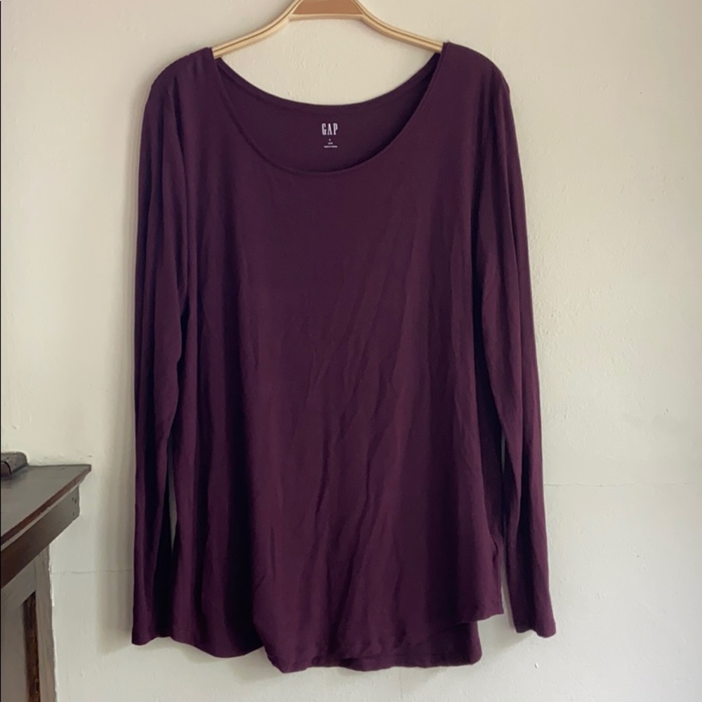 GAP Large Luxe Maroon Long Sleeve
